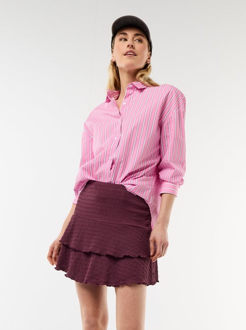 Korte rok met ruches van crinkle-breisel - Kiabi