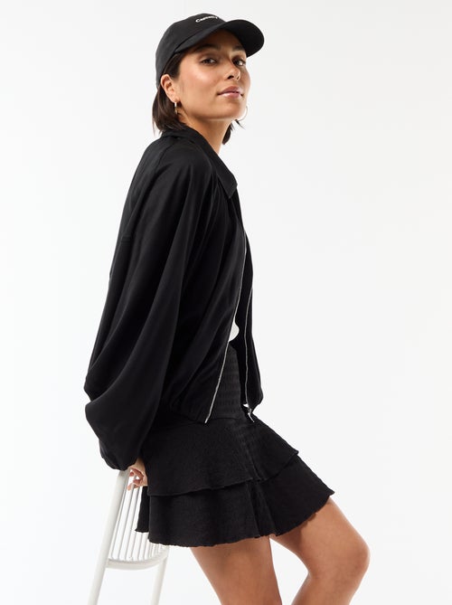 Korte rok met ruches van crinkle-breisel - Kiabi