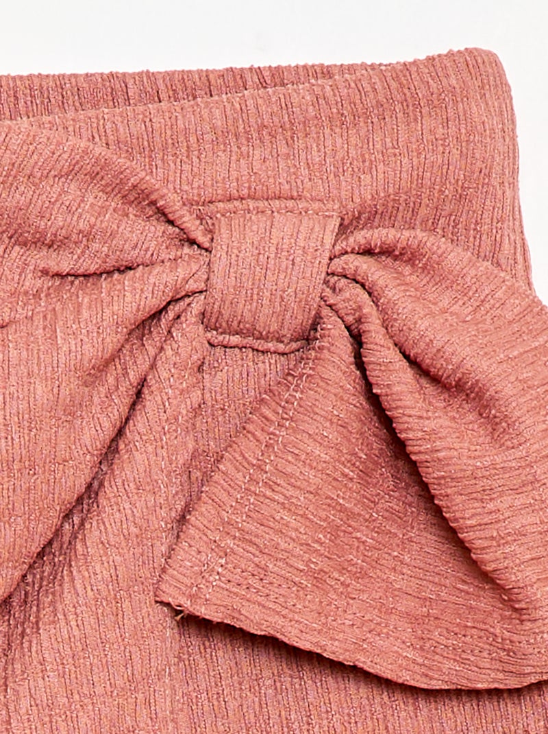 Korte rok-short van lichte effen tricot Oudroze - Kiabi