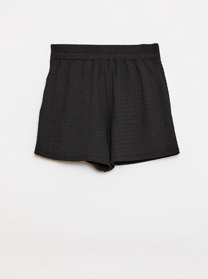 Korte rok-short van lichte effen tricot Zwart - Kiabi