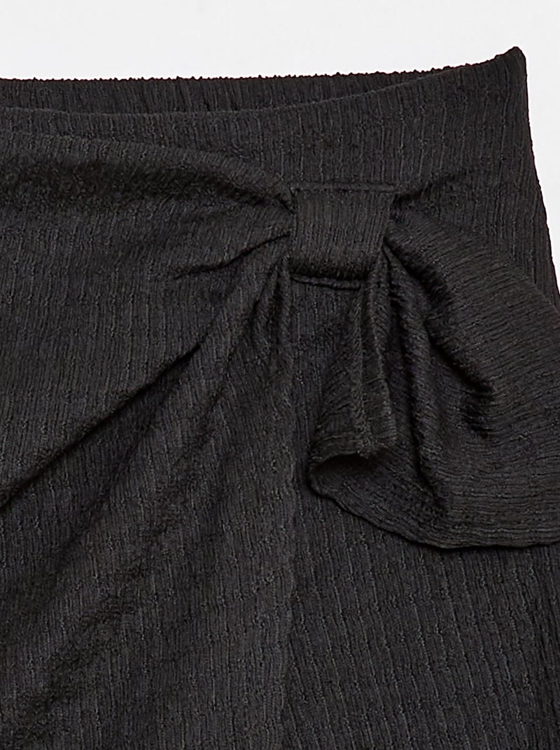 Korte rok-short van lichte effen tricot Zwart - Kiabi