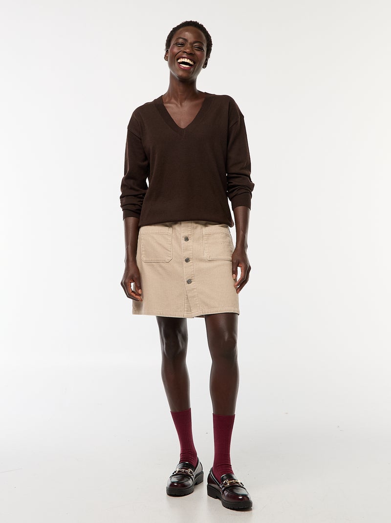 Korte rok van corduroy 'JDY' Biege - Kiabi