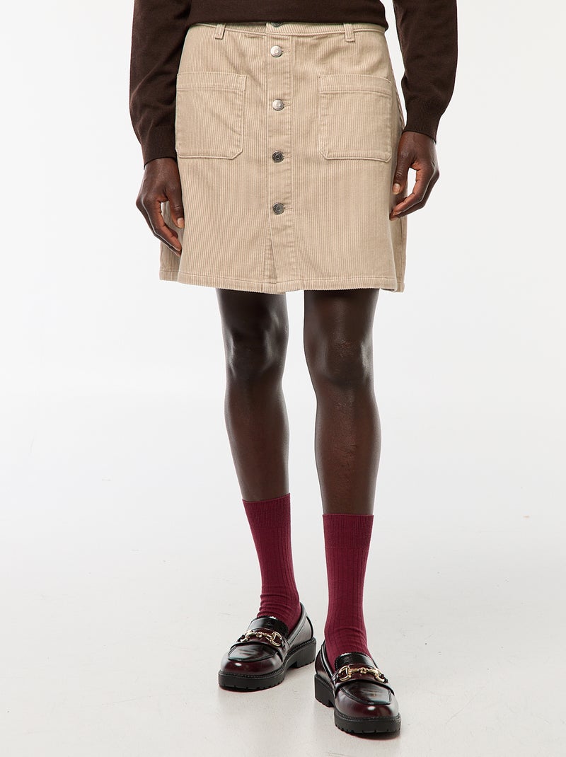 Korte rok van corduroy 'JDY' Biege - Kiabi