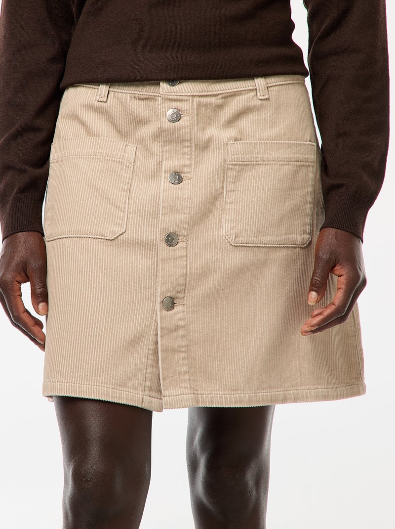 Korte rok van corduroy 'JDY' Biege - Kiabi