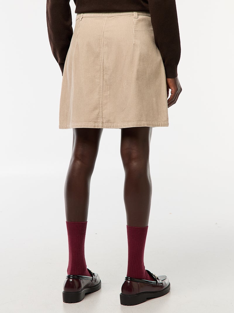 Korte rok van corduroy 'JDY' Biege - Kiabi