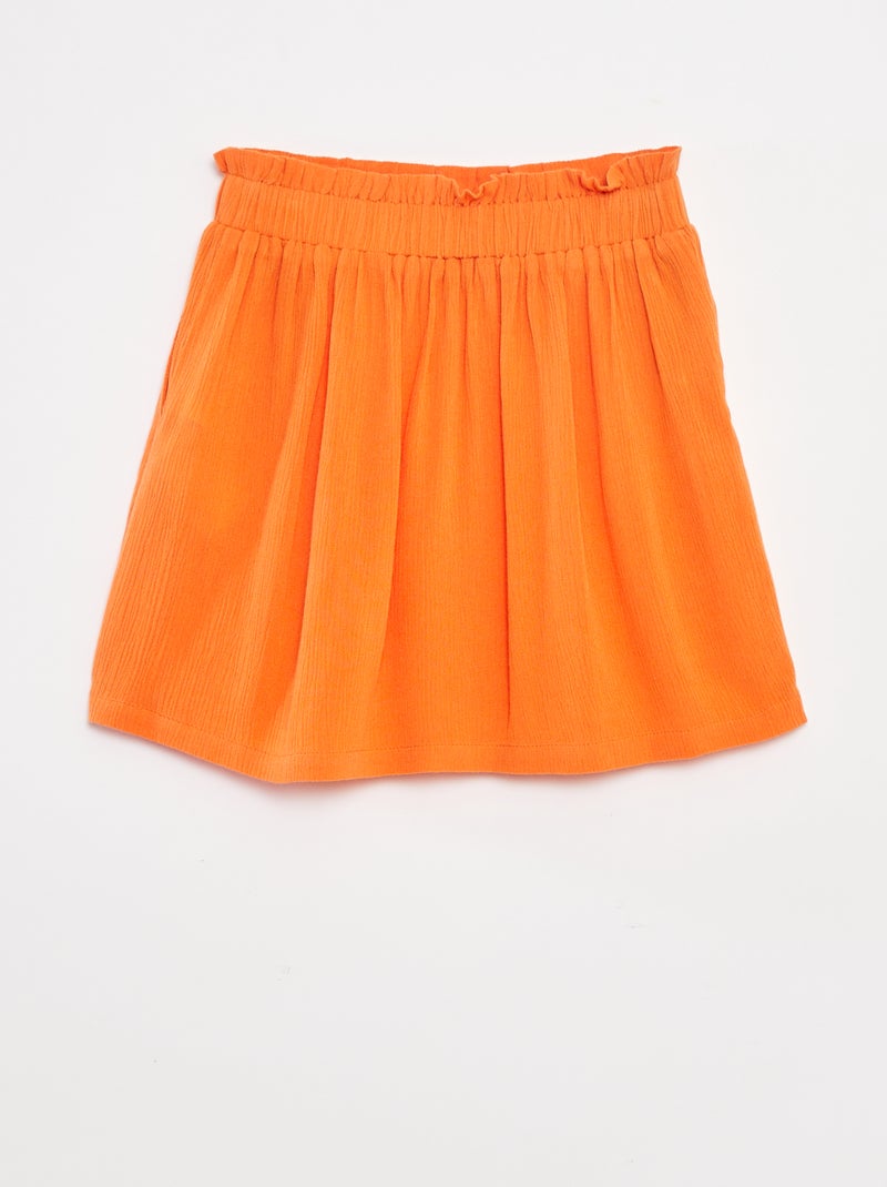 Korte rok van crêpestof Oranje - Kiabi