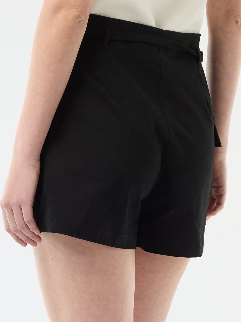Korte rokshort met riem Zwart - Kiabi