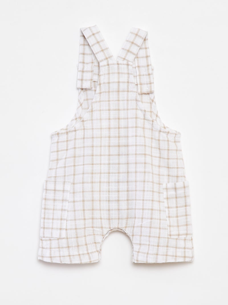 Korte salopette met ruitjes 'Name it' BIEGE - Kiabi