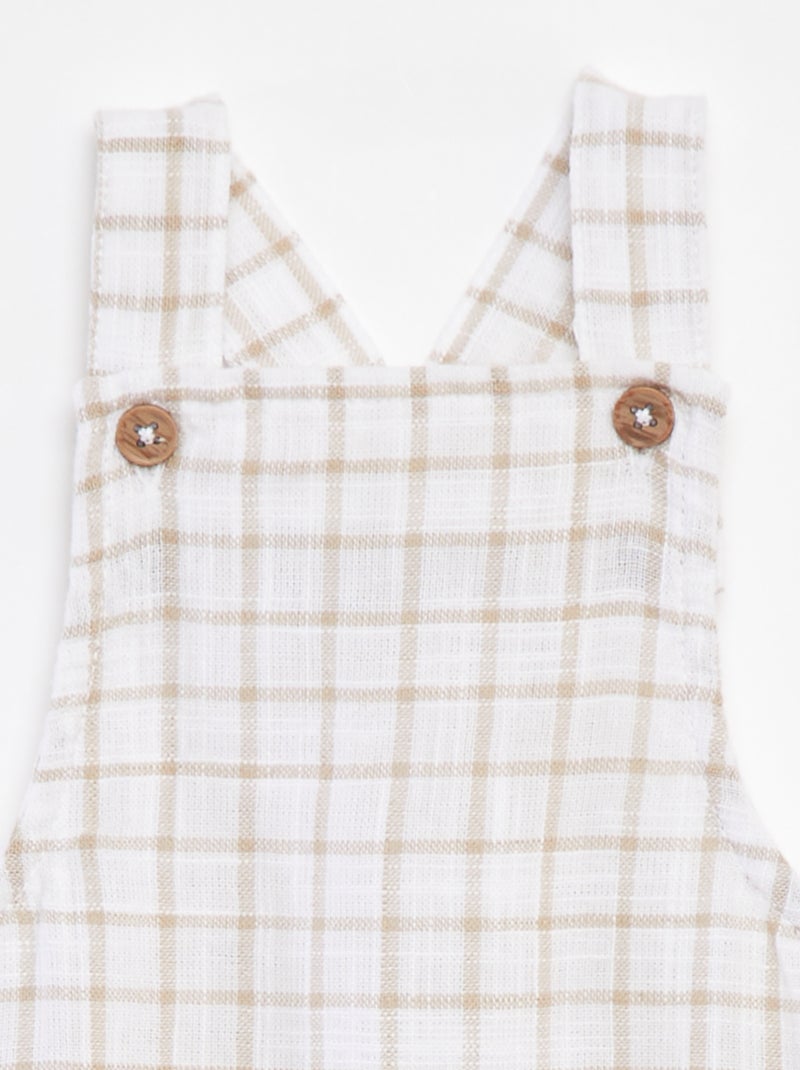 Korte salopette met ruitjes 'Name it' BIEGE - Kiabi