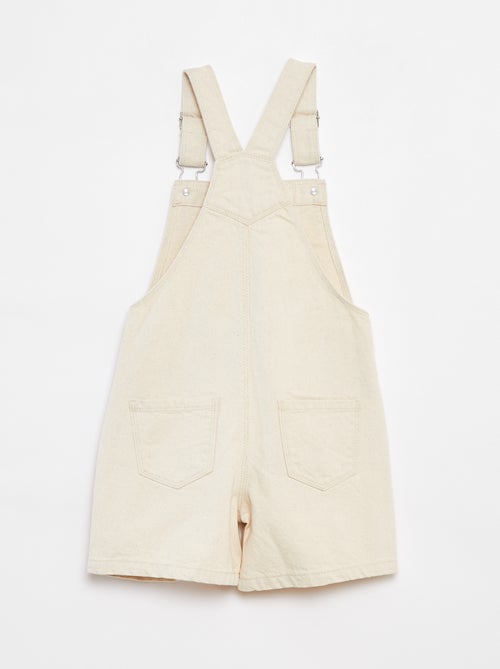 Korte salopette van spijkerstof met borstzakje - Kiabi