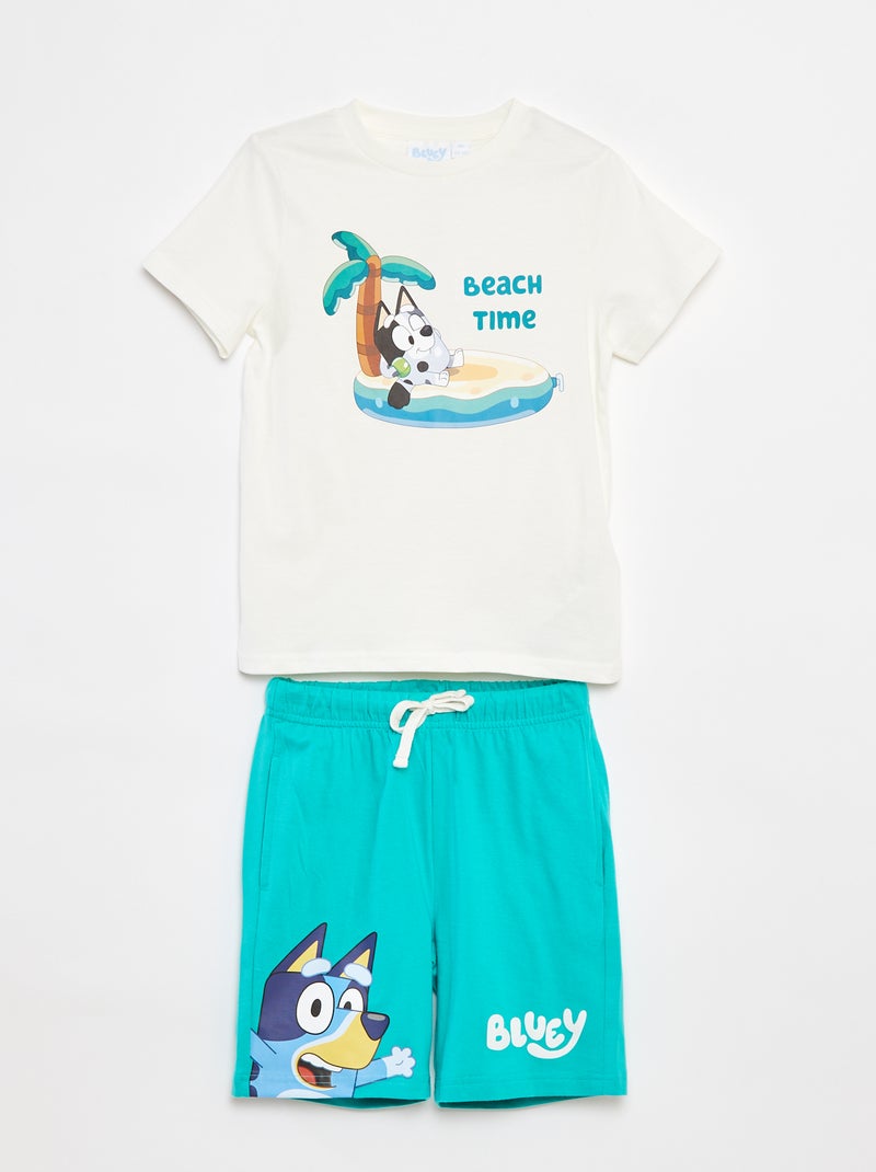 Korte setje - T-shirt + short 'Bluey' - 2-delig GROEN - Kiabi