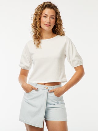 Korte skort van spijkerstof