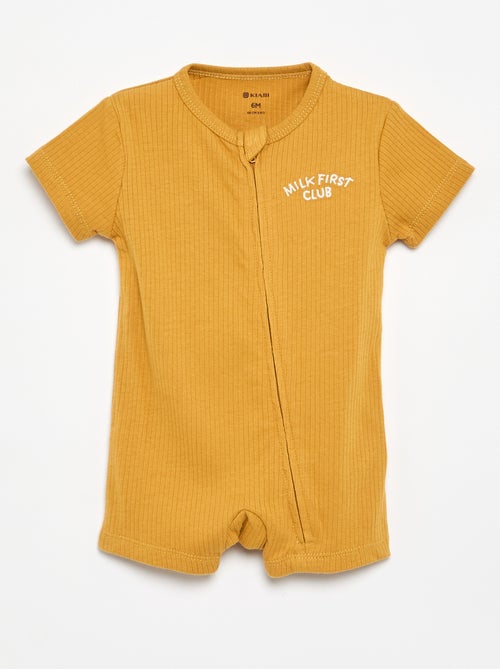 Korte slaapzakpyjama van ribtricot - Kiabi