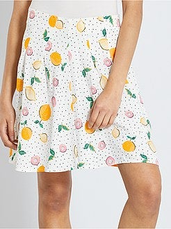 Korte, soepele rok met print - Kiabi