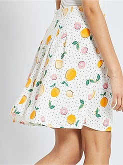 Korte, soepele rok met print - Kiabi