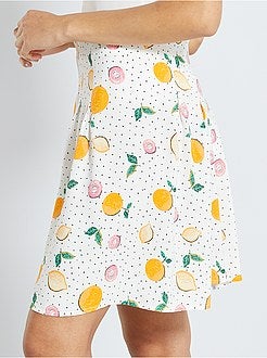 Korte, soepele rok met print - Kiabi