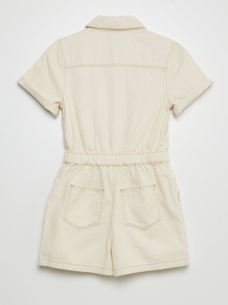 Korte spijkerjumpsuit - undyed BIEGE - Kiabi