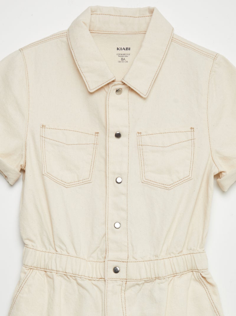 Korte spijkerjumpsuit - undyed BIEGE - Kiabi