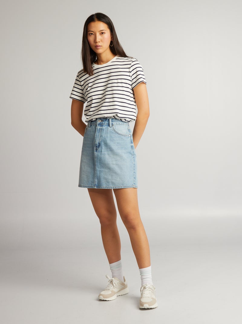 Korte spijkerrok BLAUW - Kiabi