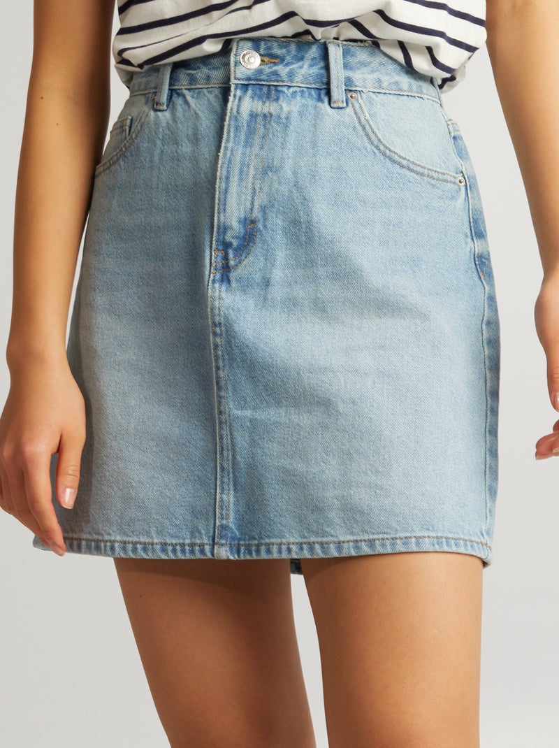 Korte spijkerrok BLAUW - Kiabi