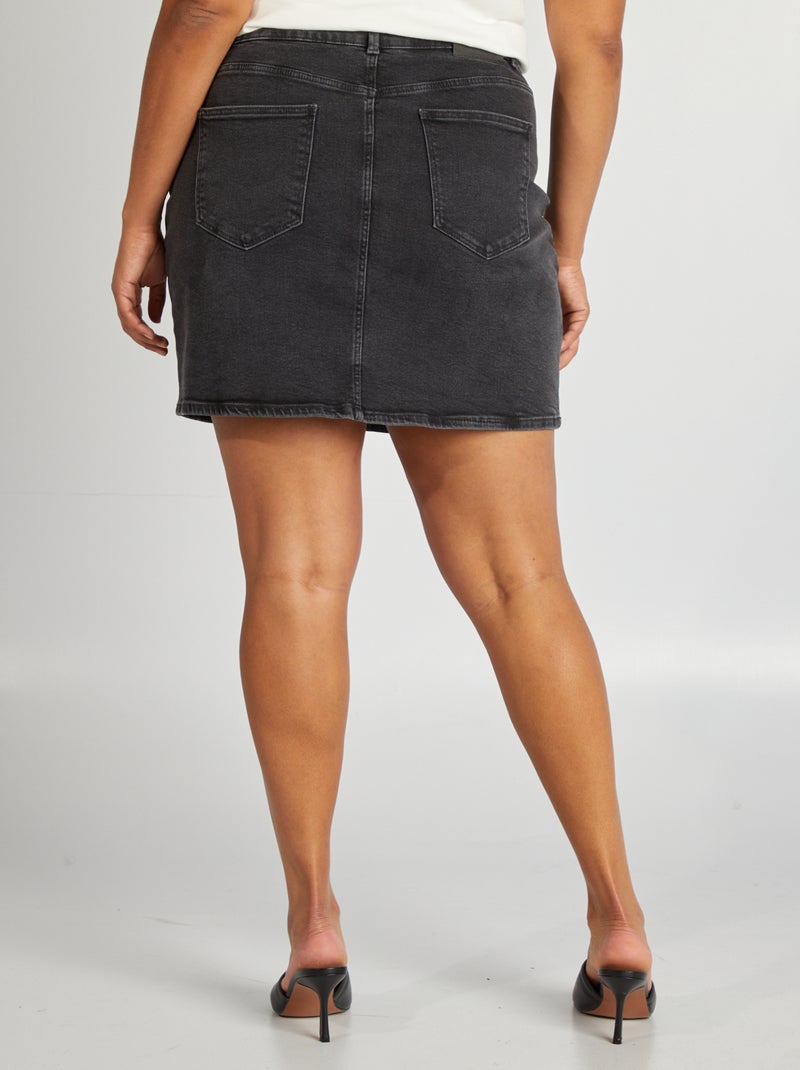 Korte spijkerrok GRIJS - Kiabi