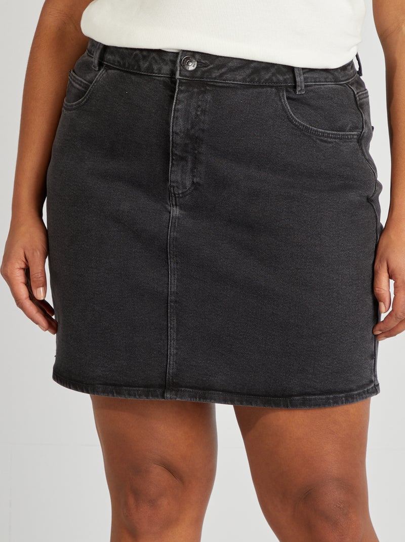 Korte spijkerrok GRIJS - Kiabi