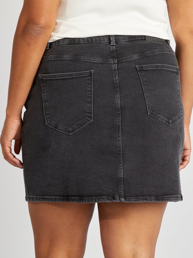 Korte spijkerrok GRIJS - Kiabi