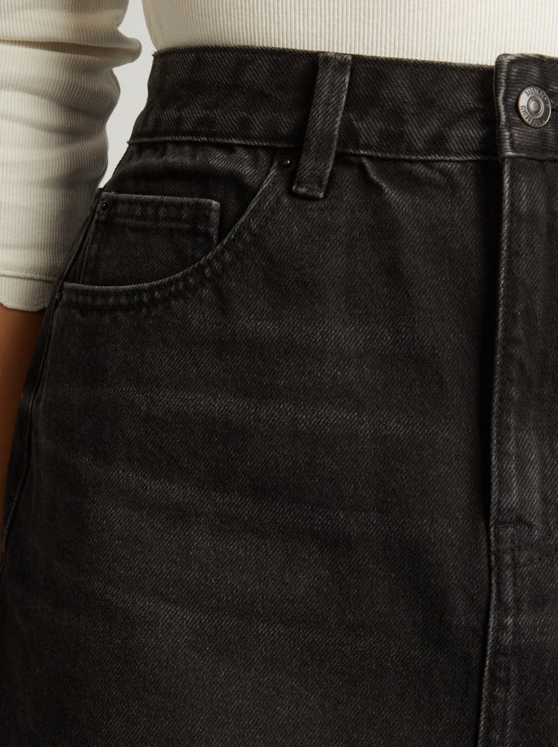 Korte spijkerrok ZWART - Kiabi