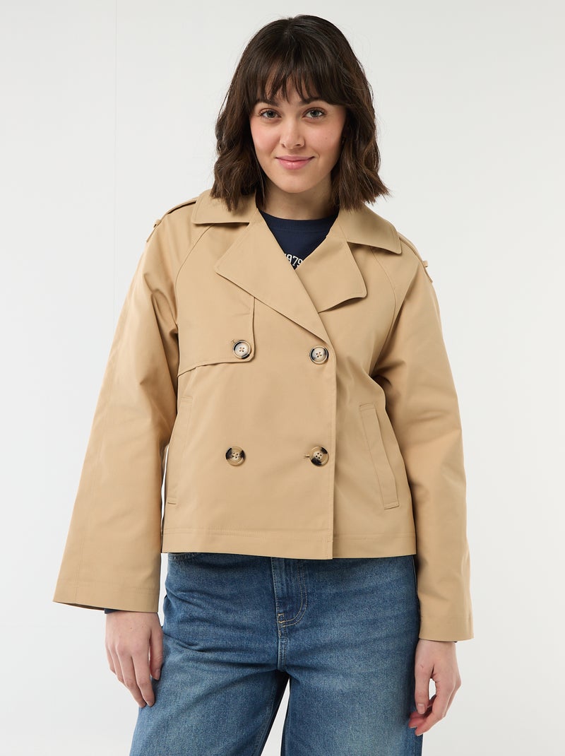 Korte trenchcoat Biege - Kiabi