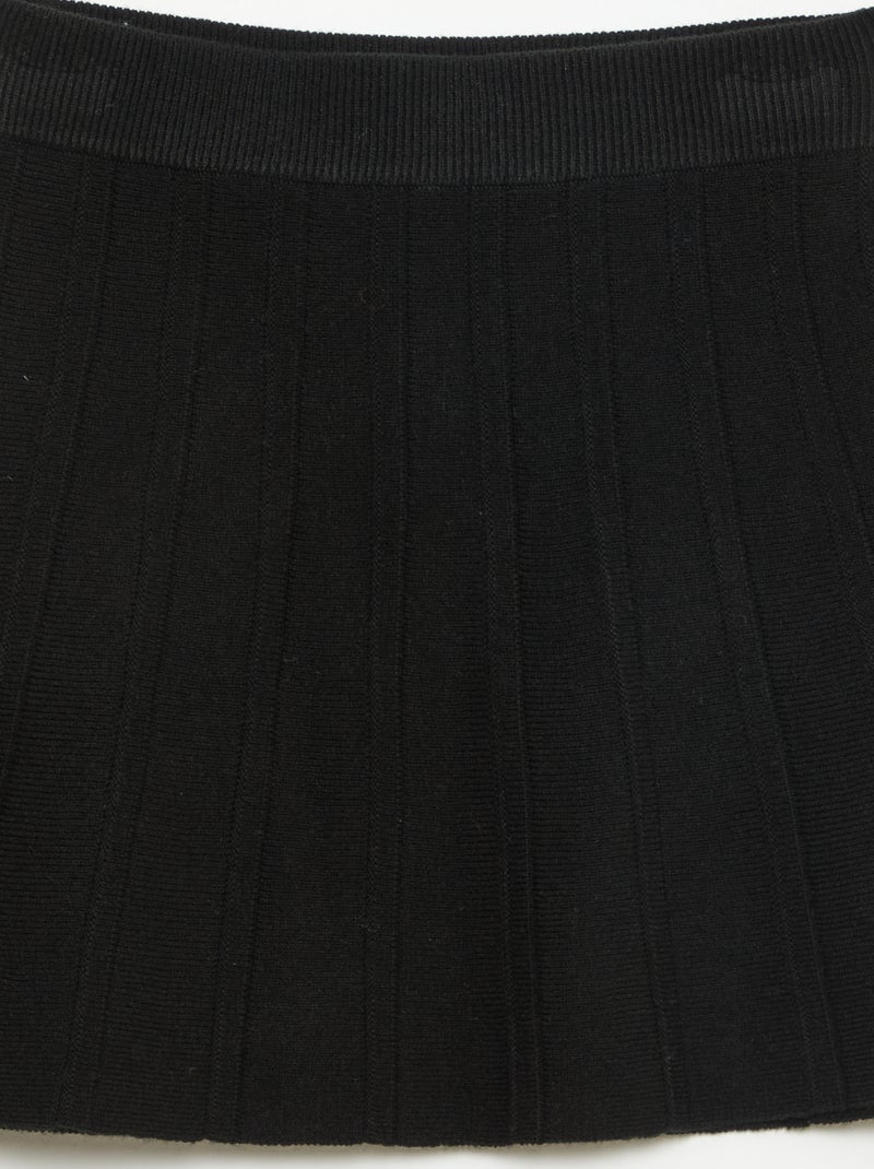 Korte tricotrok zwart - Kiabi