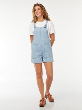 Korte tuinbroek met knoopbandjes