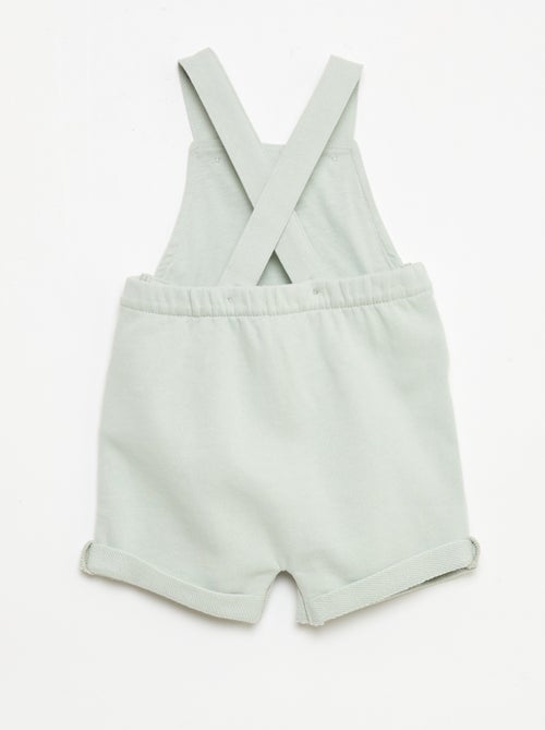 Korte tuinbroek van french terry met katoenen bandjes - Kiabi