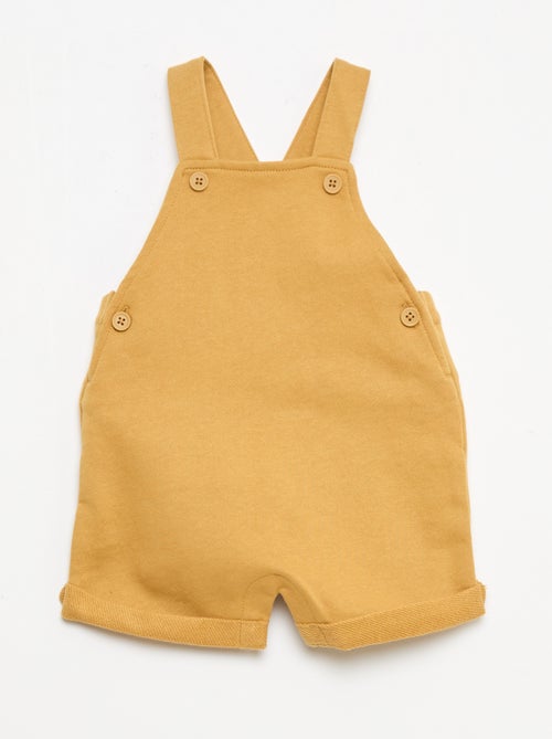 Korte tuinbroek van french terry met katoenen bandjes - Kiabi