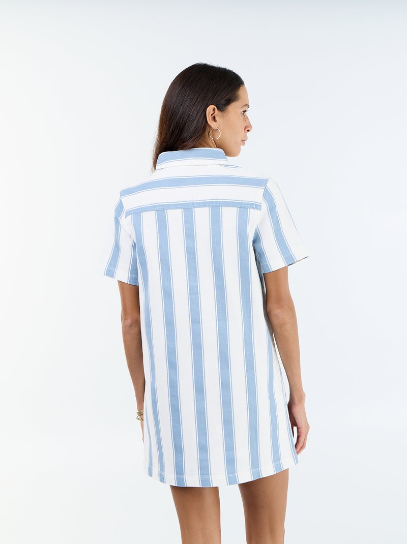 Korte twilljurk Blauw - Kiabi