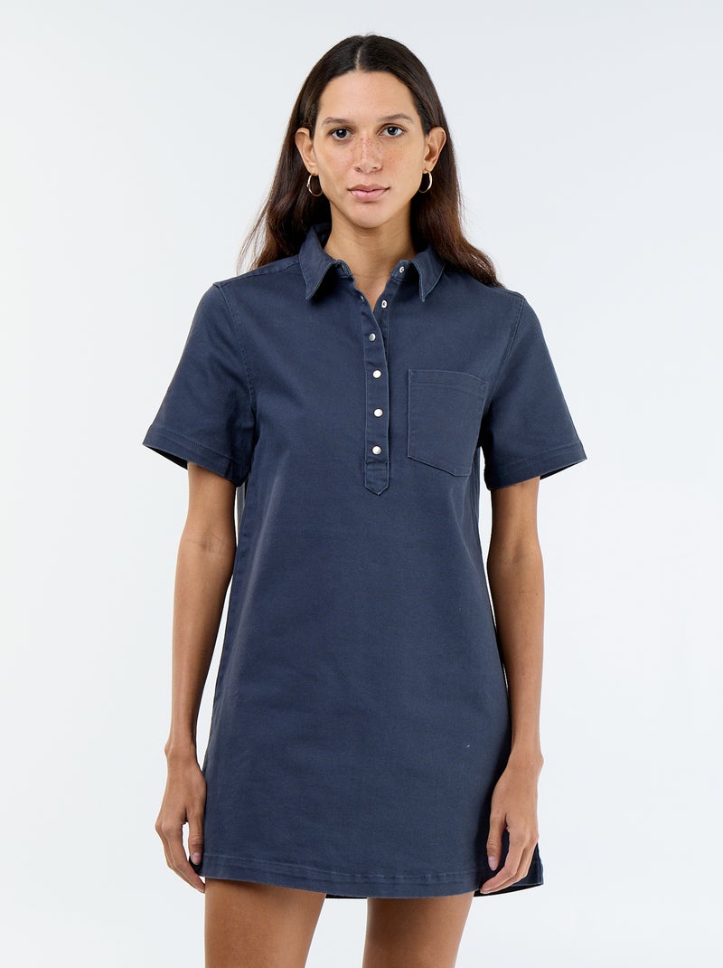 Korte twilljurk Blauw - Kiabi