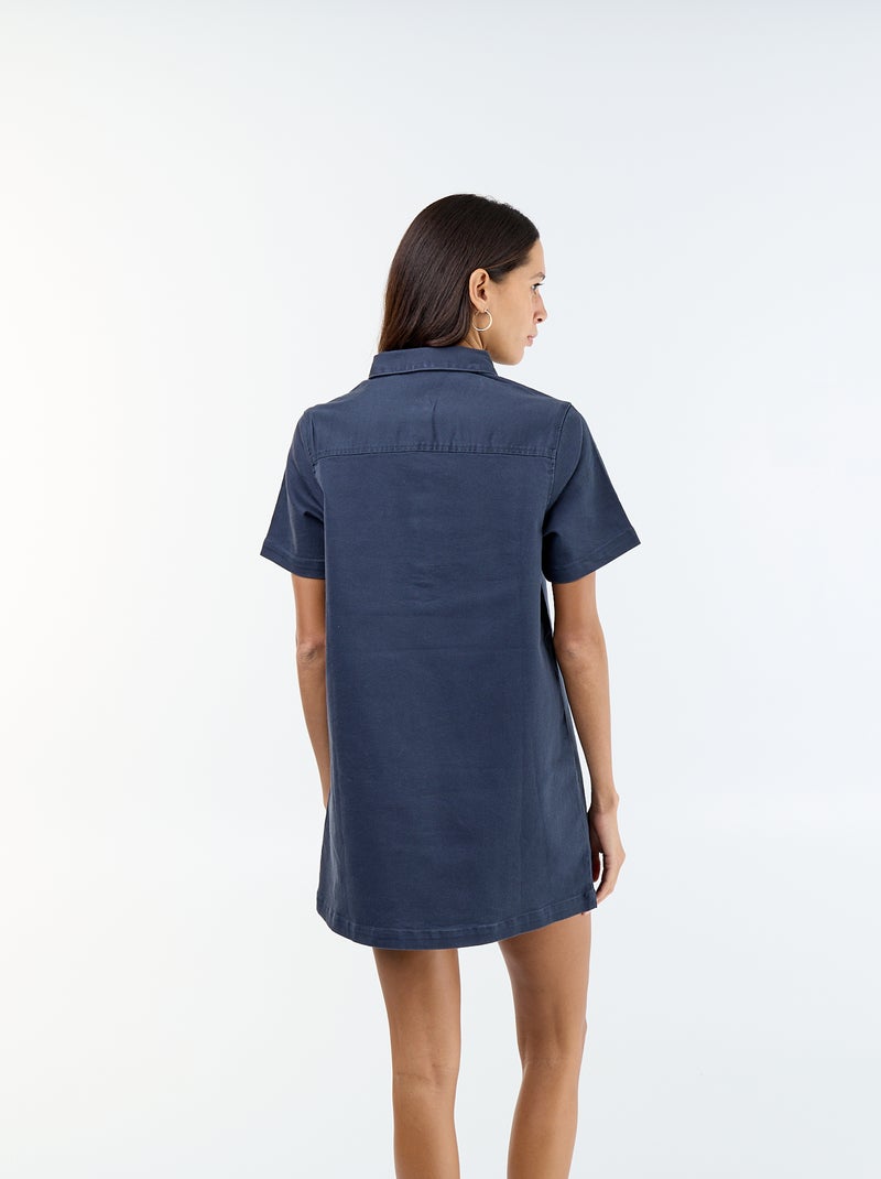 Korte twilljurk Blauw - Kiabi