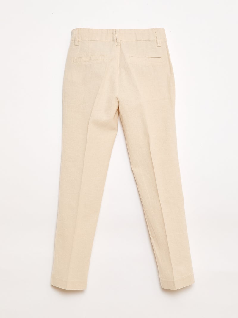 Kostuumbroek van linnenmix Biege - Kiabi