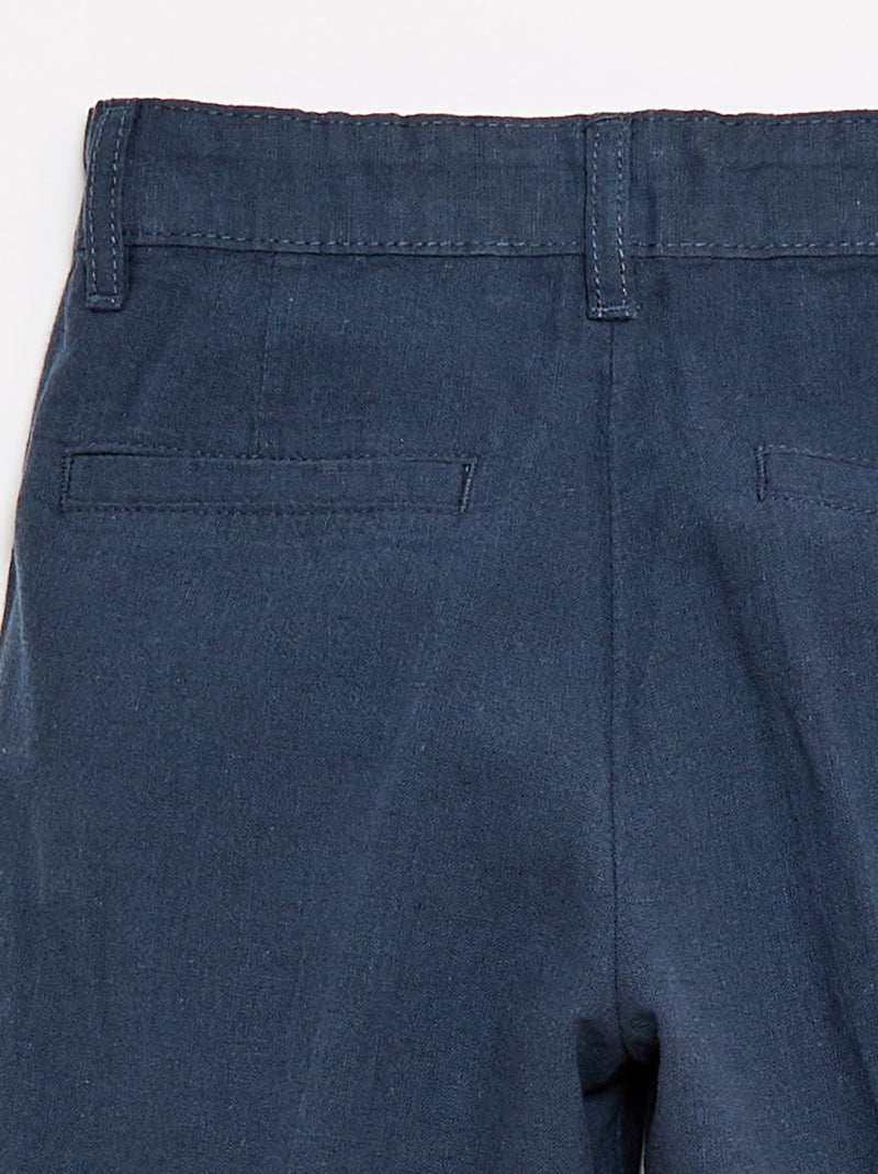 Kostuumbroek van linnenmix Blauw - Kiabi