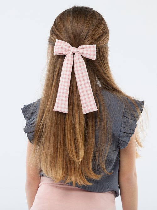 Krokodillenhaarspeld met sierstrik en lint - Kiabi