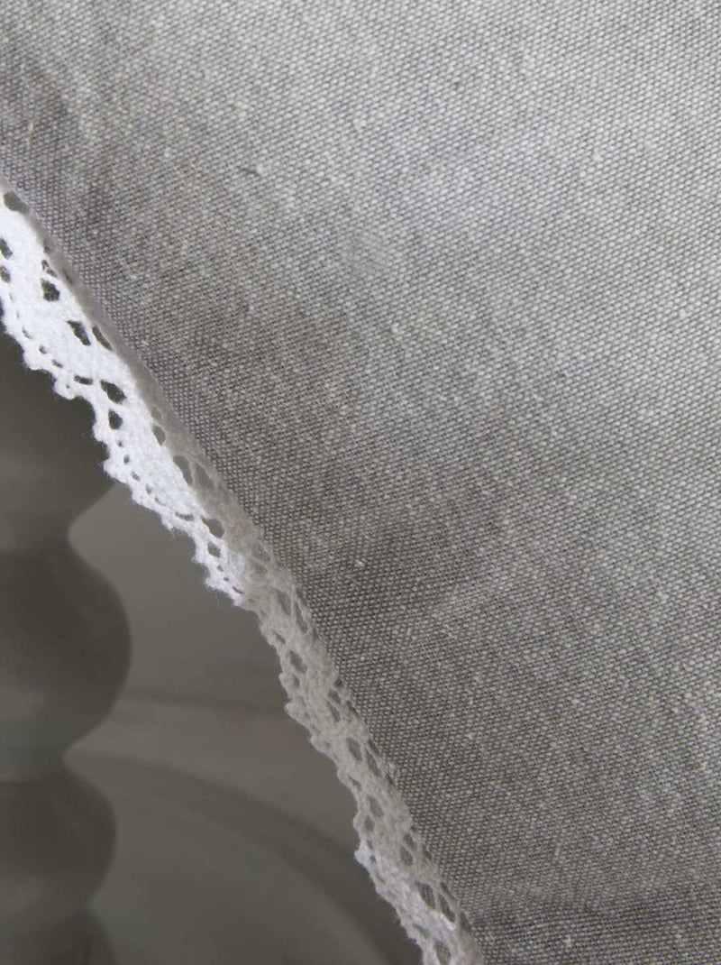 Kussen met afneembare hoes en kant 'Today' GRIJS - Kiabi