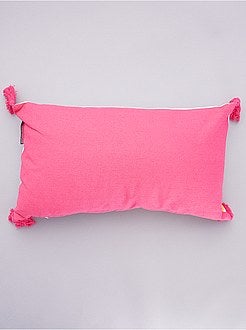 Kussen met afneembare hoes en kwastjes - Kiabi