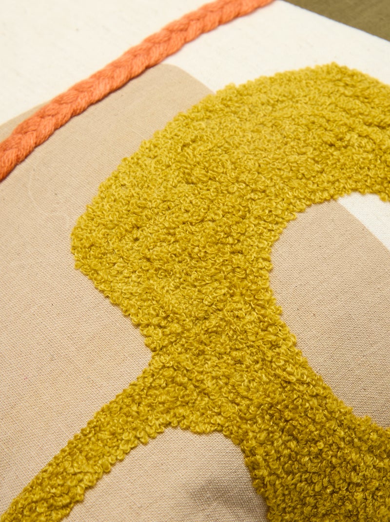 Kussenhoes met dambordmotief Biege - Kiabi