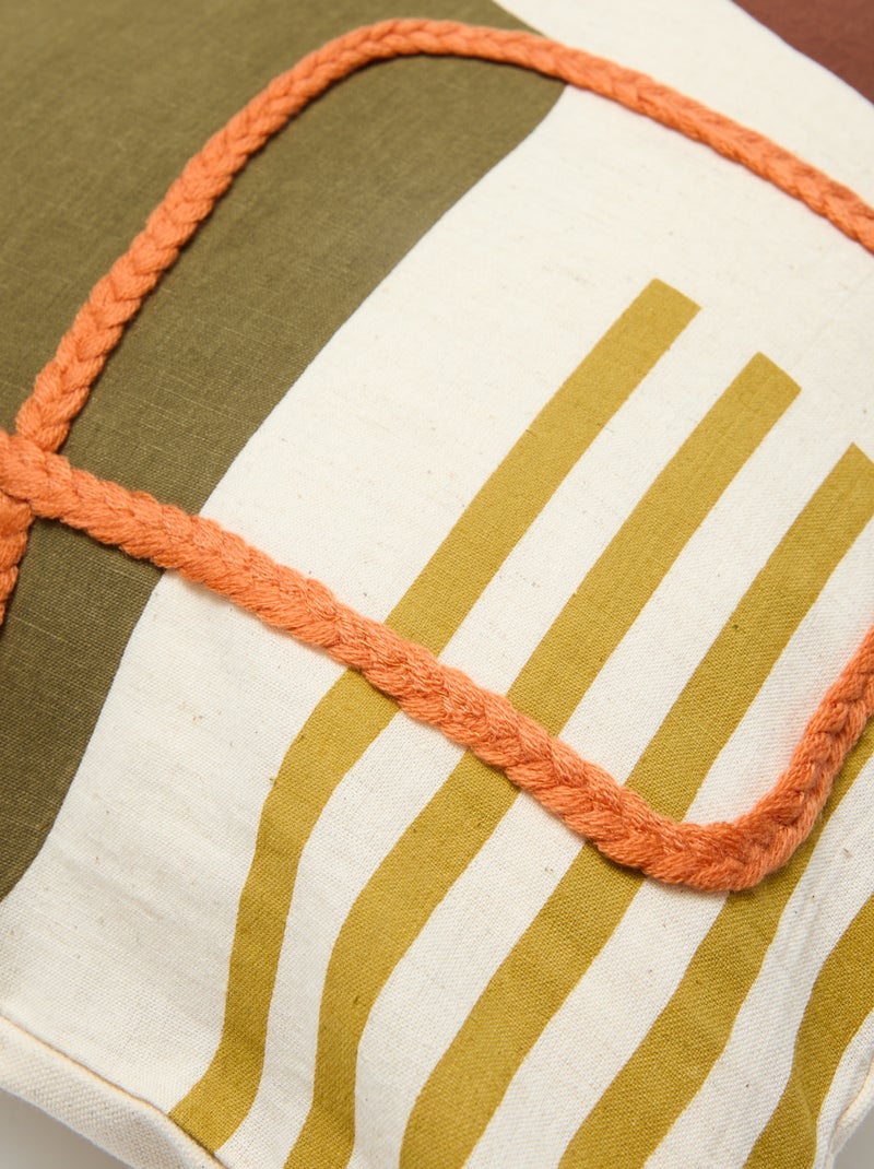 Kussenhoes met dambordmotief Biege - Kiabi