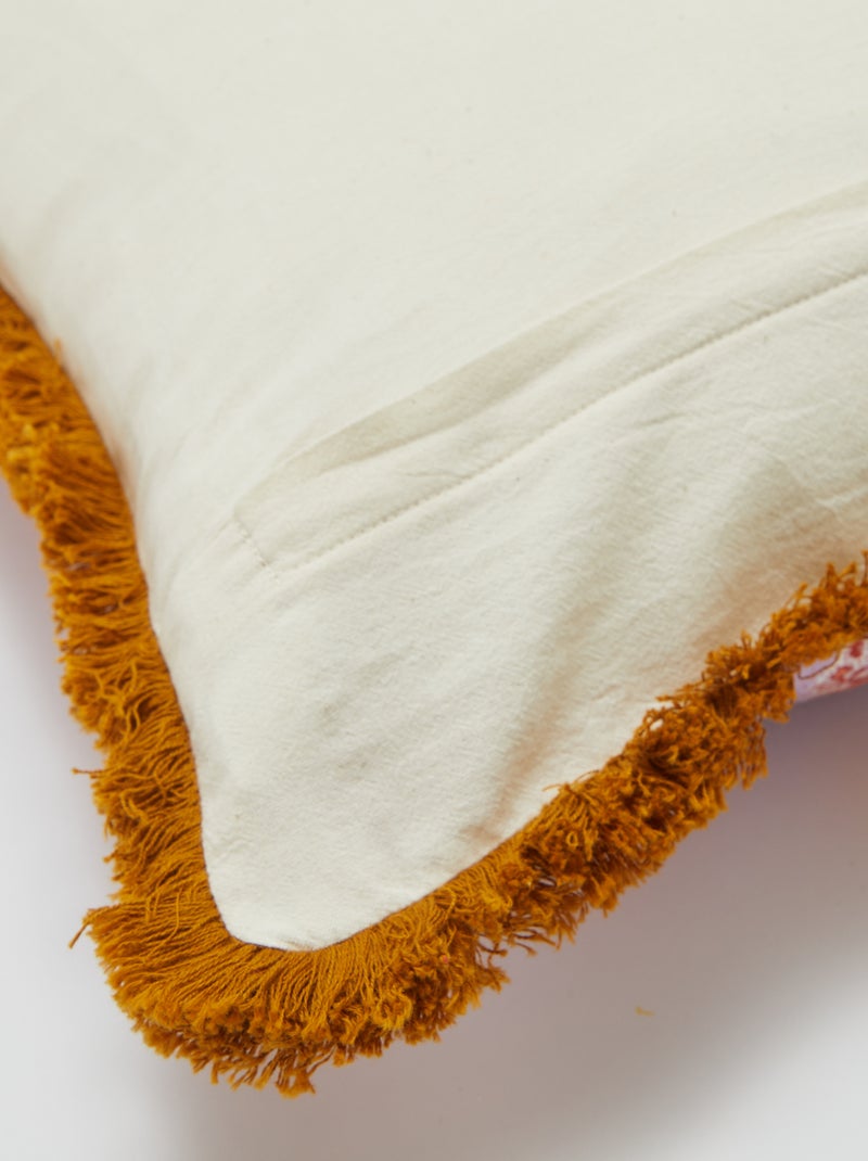 Kussenhoes met franjes (45 x 45 cm) PAARS - Kiabi