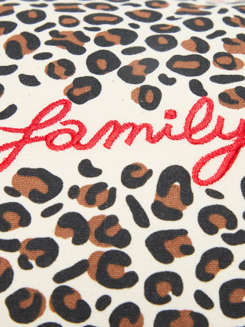 Kussenhoes met luipaardprint Agathe Sorlet x Kiabi - 30 x 50 cm Wit - Kiabi