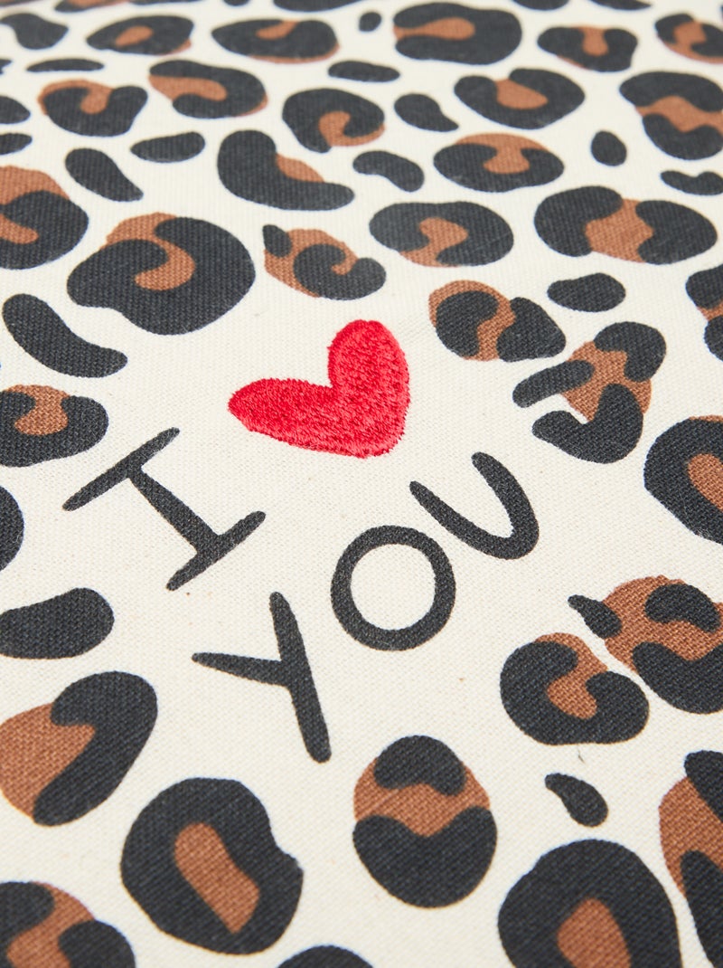 Kussenhoes met luipaardprint Agathe Sorlet x Kiabi - 45 x 45 cm Wit - Kiabi