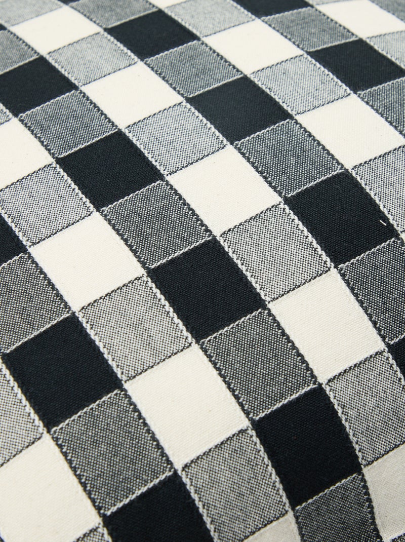 Kussenhoes met ruitjes Zwart - Kiabi
