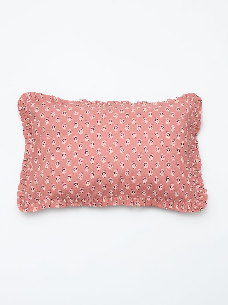 Kussenhoes van bedrukt fluweel (30x50 cm) - Kiabi Home Bruin - Kiabi