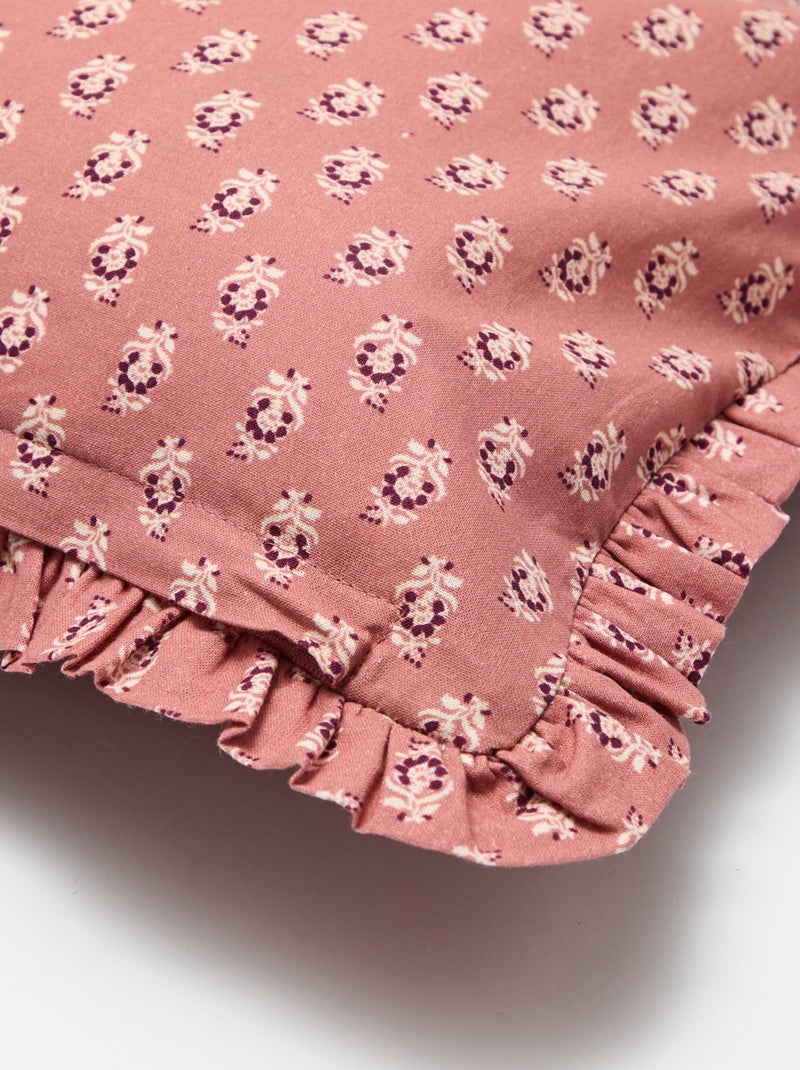 Kussenhoes van bedrukt fluweel (30x50 cm) - Kiabi Home Bruin - Kiabi