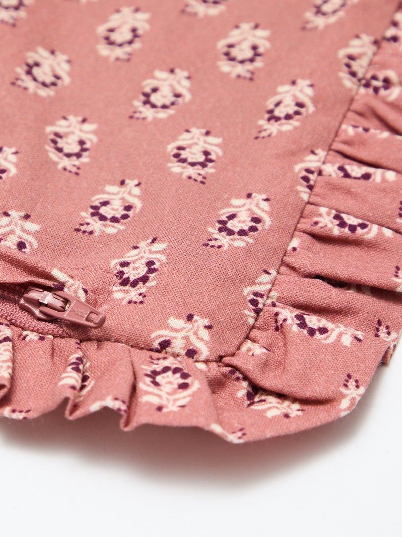 Kussenhoes van bedrukt fluweel (30x50 cm) - Kiabi Home Bruin - Kiabi